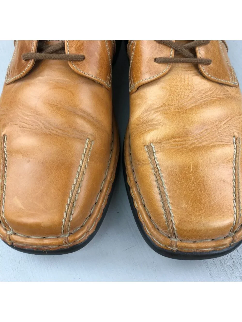 Josef Seibel Men's EU 42 (9) Brown Leather Closed Toe Lace-Up Casual Dress Shoes